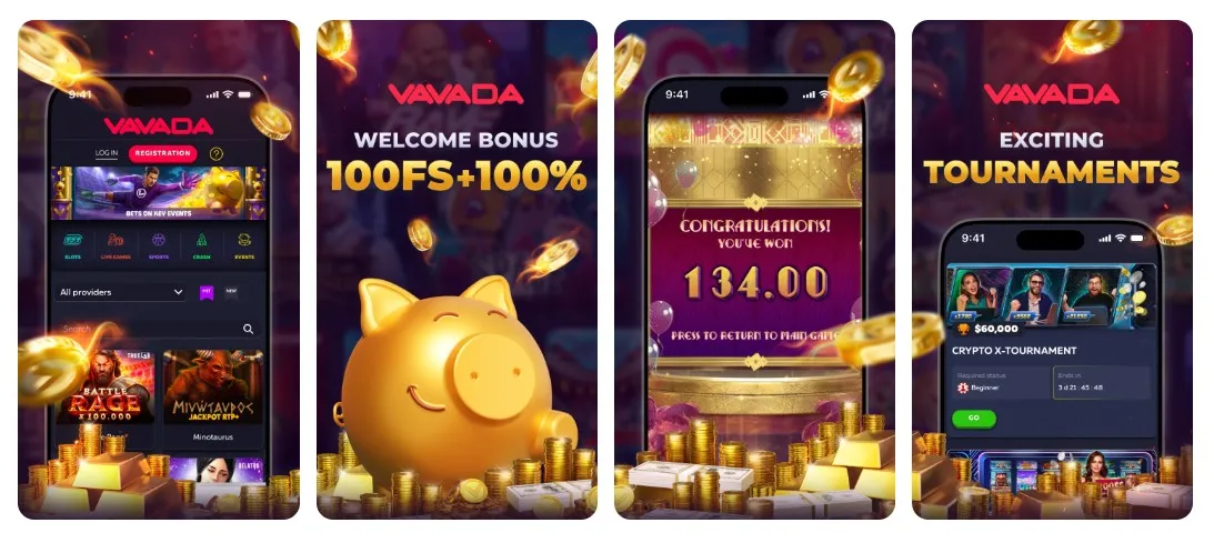 Мобильное приложение Вавада для Android - интерфейс и скачивание APK